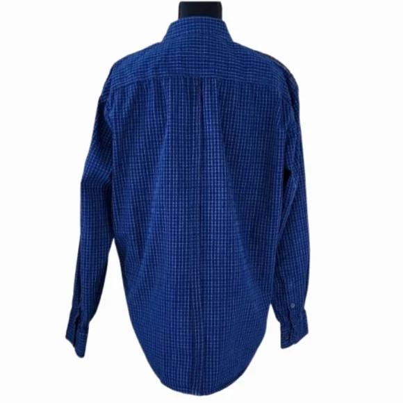Blue Check PM381 BLUE DEPT. 76 Button-down Shirt (XL) - Picture 3 of 16